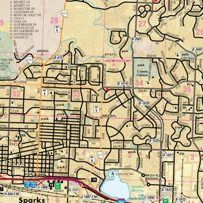 Nevada Department of Transportation Reno Area Map digital map