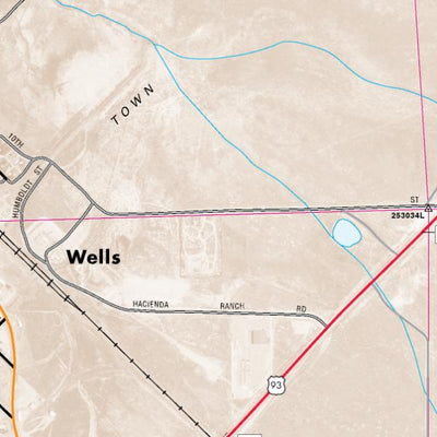Nevada Department of Transportation Wells Area Map digital map