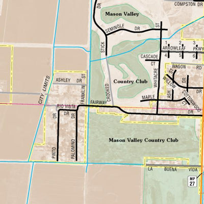 Nevada Department of Transportation Yerington Area Map digital map