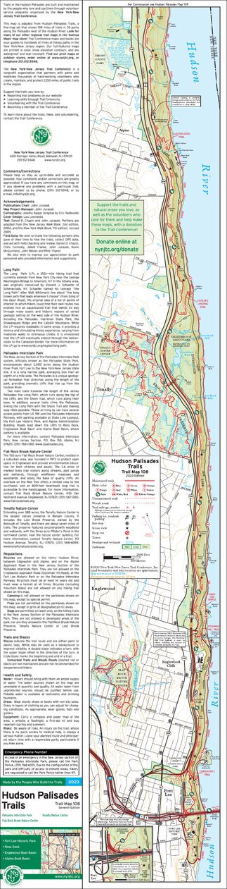 New York-New Jersey Trail Conference Hudson Palisades (Map 108) : 2023 : Trail Conference digital map