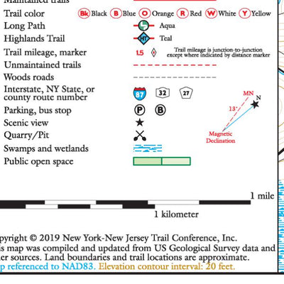 New York-New Jersey Trail Conference West Hudson (Schunemunk - Map 114) : 2019 : Trail Conference digital map