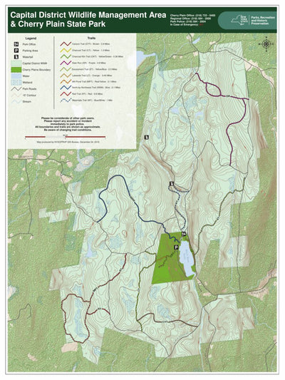 New York State Parks Cherry Plain State Park Trail Map digital map