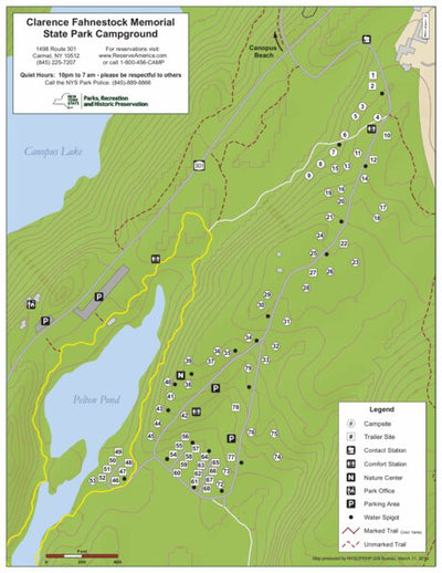 New York State Parks Clarence Fahnstock State Park Campground Map digital map