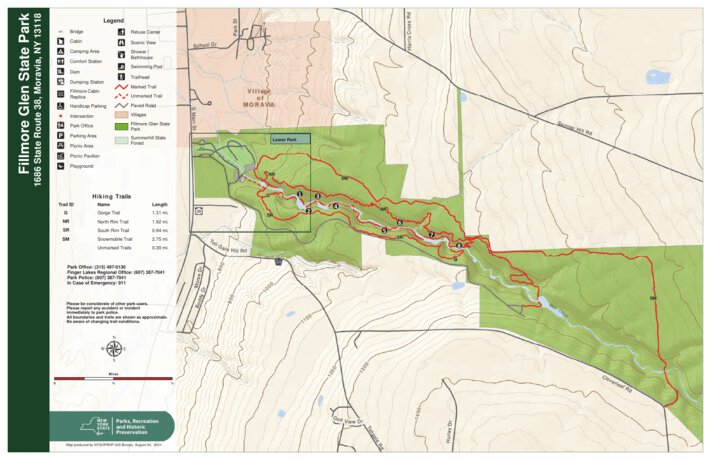 New York State Parks Fillmore Glen State Park Trail Map Digital Map 35920851370140 ?v=1699254840&width=711