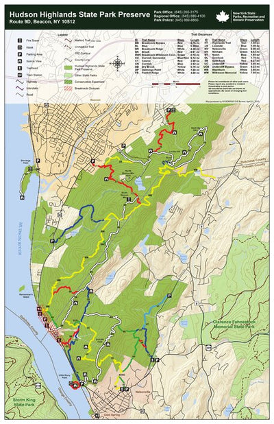 Hudson Highlands State Park Trail Map North Preview 1
