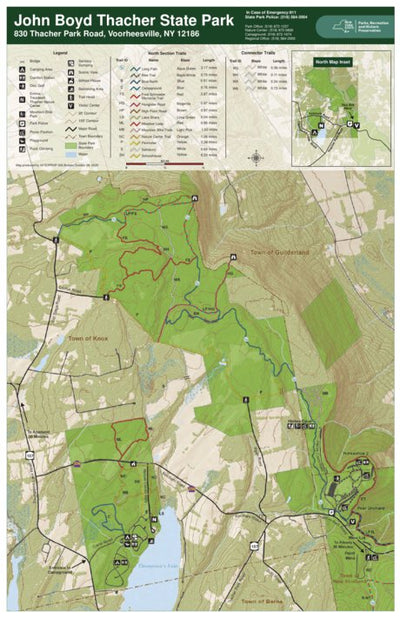 New York State Parks John Boyd Thacher State Park Trail Map - North digital map