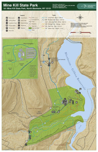 New York State Parks Mine Kill State Park Trail Map digital map