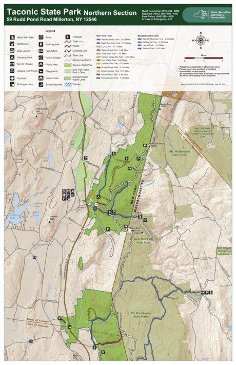 Taconic State Park Trail Map North by New York State Parks | Avenza Maps