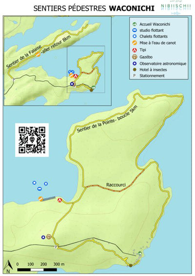 Nibiischii Sentiers Waconichi Été digital map