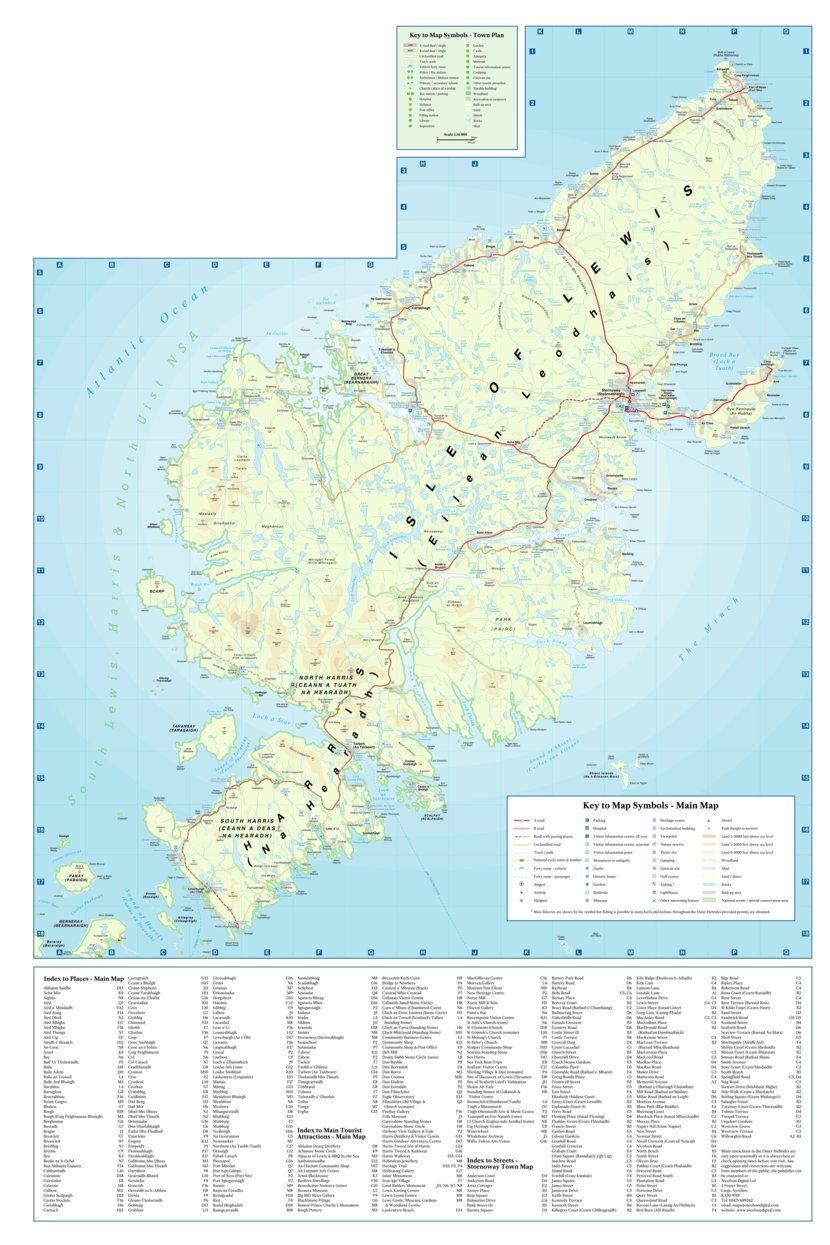 Crossbost Map Tourist map of lewis and harris - Touristvisitorguides.com