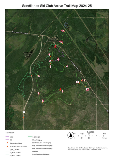 Sandilands Ski Club Active Trail Map 2024-25 Preview 1