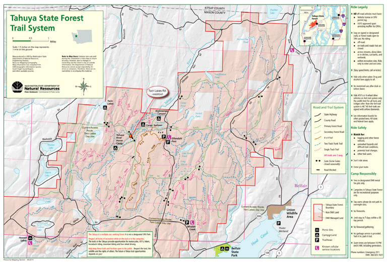 Tahuya ORV Trail System East and West Map by North Big Motion OHV maps ...