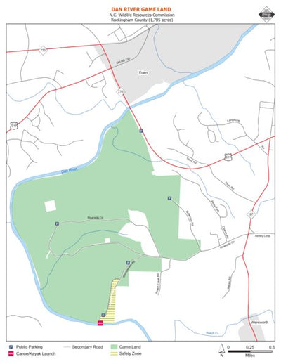 North Carolina Wildlife Resources Commission Dan River Game Land digital map