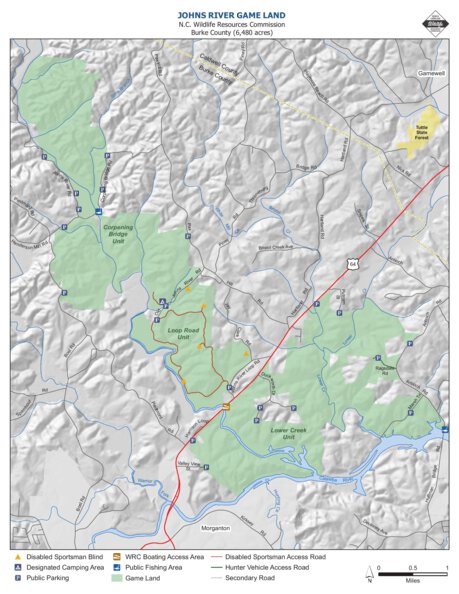 Johns River Game Land Map by North Carolina Wildlife Resources ...