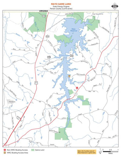 North Carolina Wildlife Resources Commission Mayo Game Land digital map