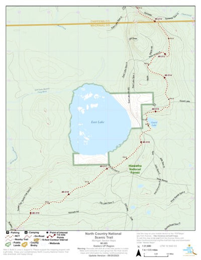 North Country Trail Association NCT MI-085 digital map
