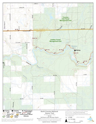 North Country Trail Association NCT MI-121 digital map
