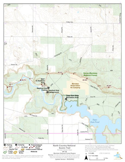 North Country Trail Association NCT MI-128 digital map