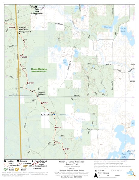 North Country Trail Association NCT MI-132 digital map