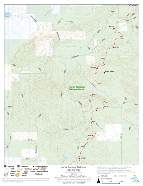 North Country Trail Association NCT MI-134 digital map
