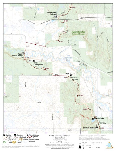 North Country Trail Association NCT MI-135 digital map