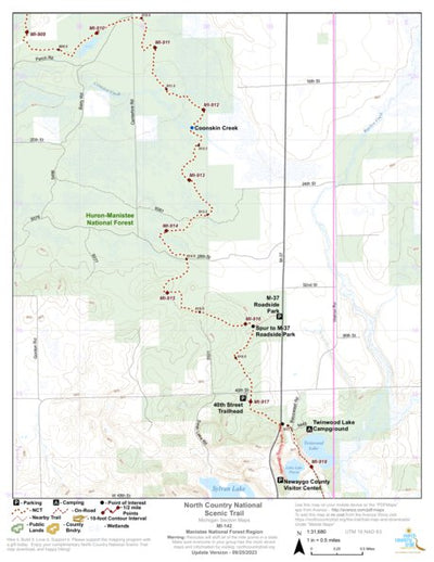 North Country Trail Association NCT MI-142 digital map