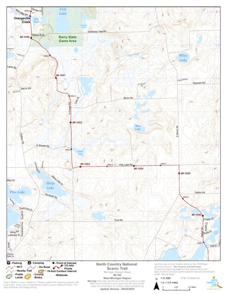 North Country Trail Association NCT MI-162 digital map