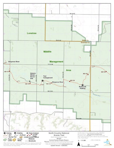 North Country Trail Association NCT ND-023 digital map