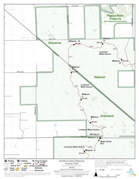 North Country Trail Association NCT ND-072 digital map