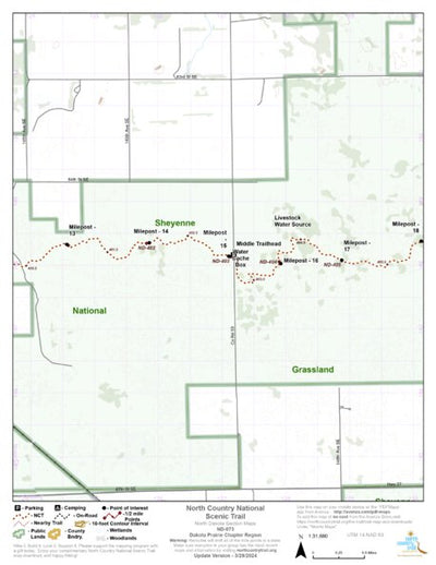 North Country Trail Association NCT ND-073 digital map