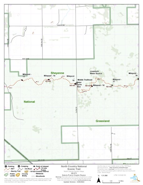 North Country Trail Association NCT ND-073 digital map