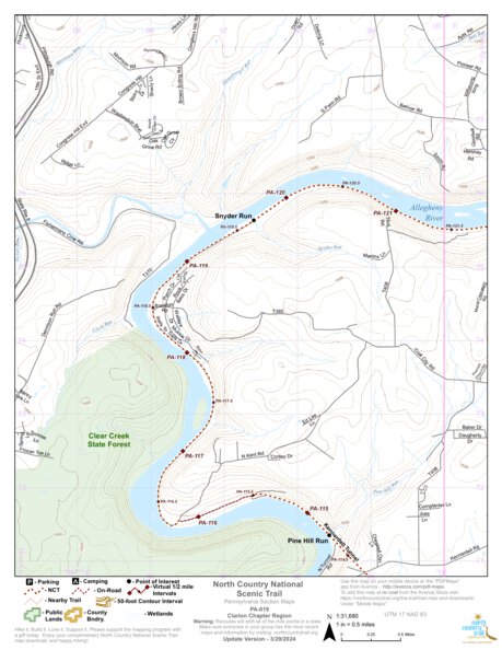 North Country Trail Association NCT PA-019 digital map