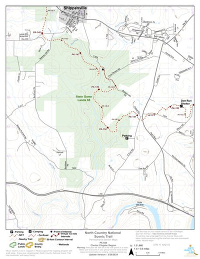 North Country Trail Association NCT PA-025 digital map