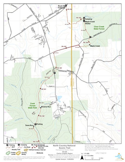 North Country Trail Association NCT PA-029 digital map