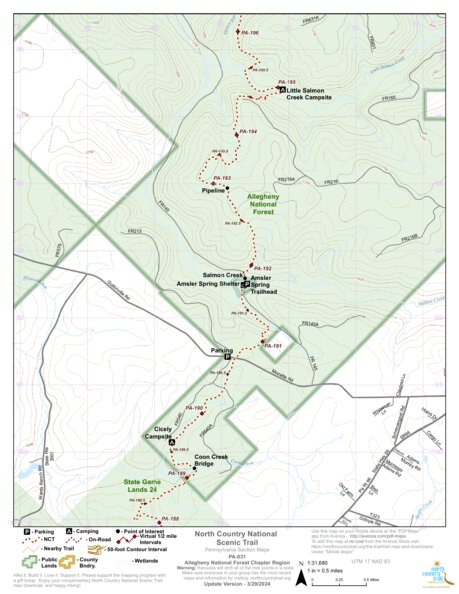 North Country Trail Association NCT PA-031 digital map