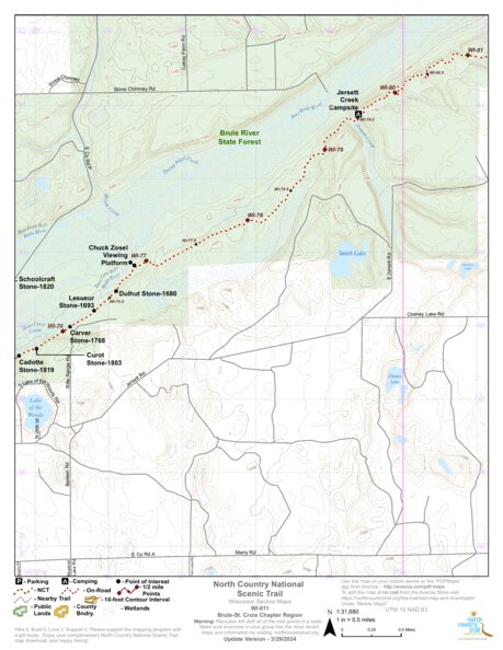 North Country Trail Association NCT WI-011 digital map