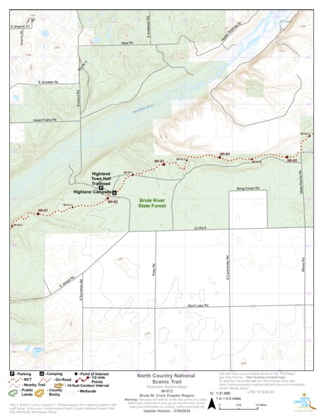 North Country Trail Association NCT WI-012 digital map