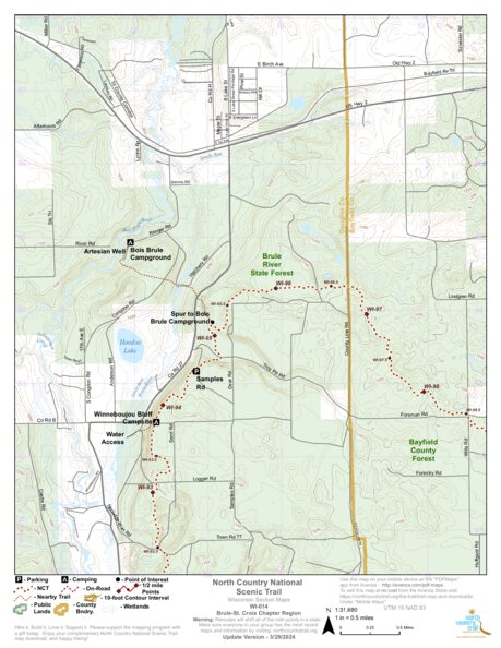 North Country Trail Association NCT WI-014 digital map