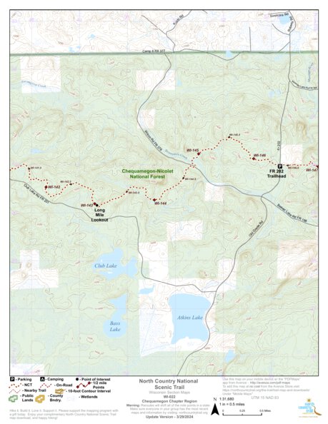 North Country Trail Association NCT WI-022 digital map