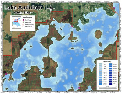 North Dakota Game and Fish Department Audubon, Lake - Cabin Sites digital map