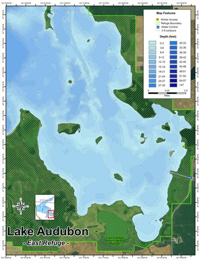 North Dakota Game and Fish Department Audubon, Lake - East Refuge digital map