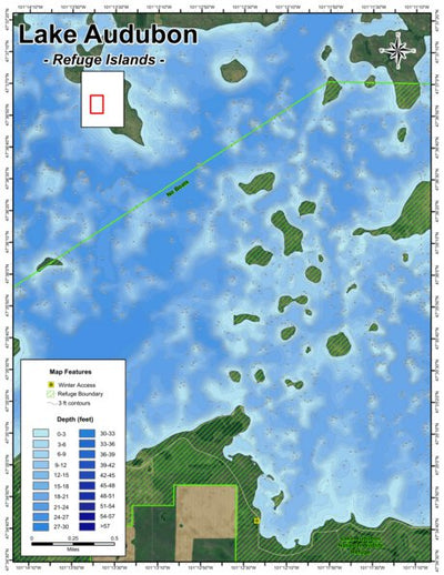 North Dakota Game and Fish Department Audubon, Lake - Refuge Islands digital map
