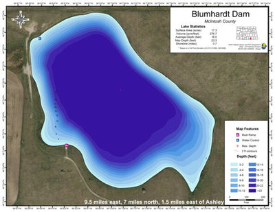 North Dakota Game and Fish Department Blumhardt Dam - McIntosh County digital map