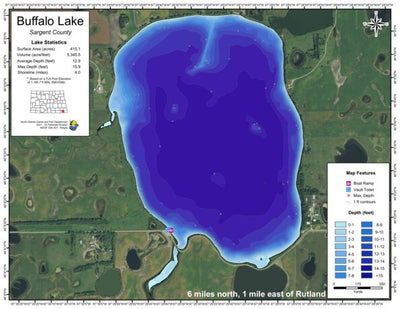 North Dakota Game and Fish Department Buffalo Lake - Sargent County digital map
