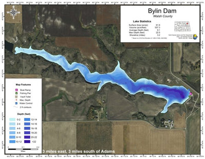 North Dakota Game and Fish Department Bylin Lake - Walsh County digital map
