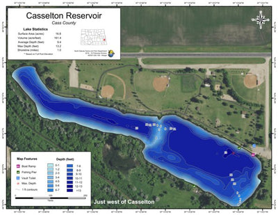 North Dakota Game and Fish Department Casselton Reservoir - Cass County digital map