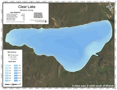 North Dakota Game and Fish Department Clear Lake - McIntosh County digital map