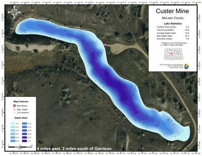 North Dakota Game and Fish Department Custer Mine Dam - McLean County digital map
