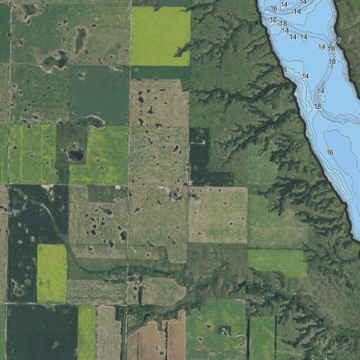 North Dakota Game and Fish Department Darling, Lake - Overview of entire lake digital map