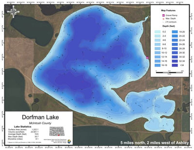 North Dakota Game and Fish Department Dorfman Lake - McIntosh County digital map